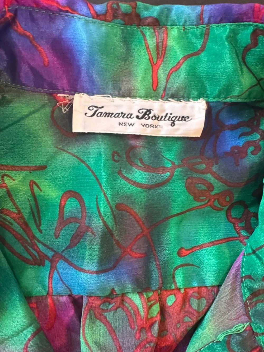 Abstract Vintage 80s Pull Over Long Sleeve Top_7